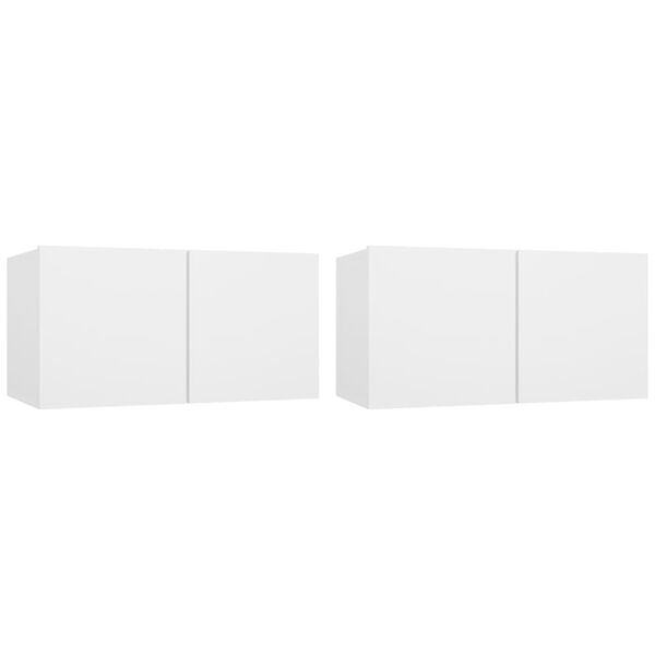 vidaXL Meubles TV suspendus 2 pcs Blanc 60x30x30 cm