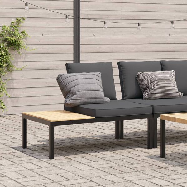 vidaXL Banc de jardin avec coussins noir aluminium
