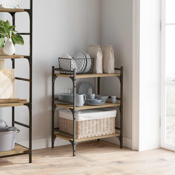 vidaXL Chariot de cuisine Ch&ecirc;ne artisanal 50 x 35 x 75,5 cm