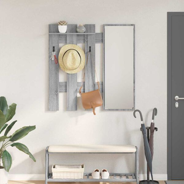 vidaXL Porte-manteau mural Montage mural Gris Sonoma 100 x 10 x 100 cm