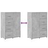 vidaXL Buffets 2 pcs gris béton 60x31x84 cm bois d'ingénierie