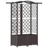 vidaXL Lit &Eacute;lev&eacute; avec Treillis et Toit Marron 122 x 40 x 138 cm PP