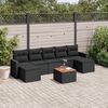 vidaXL Salon de jardin 8 pcs avec coussins noir r&eacute;sine tress&eacute;e