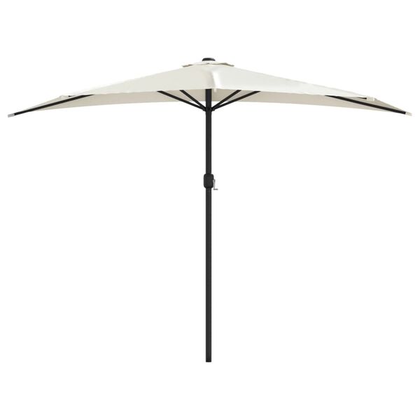 vidaXL Parasol de balcon avec m&acirc;t en aluminium Sable 300x155 cm Demi
