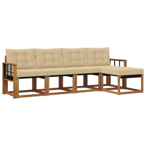 vidaXL Ensemble de canap&eacute;s d'ext&eacute;rieur 5 pcs Naturel et Beige