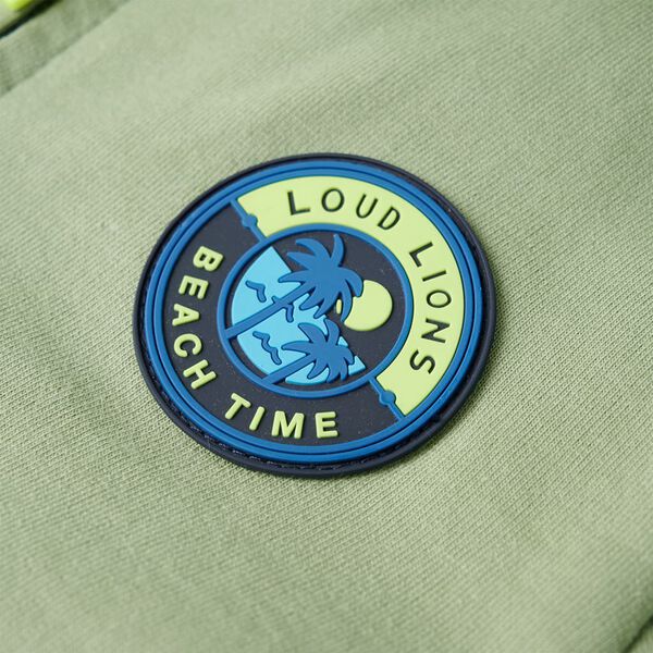 Sweat-shirt &agrave; capuche et fermeture &eacute;clair Kaki clair pour enfants 116