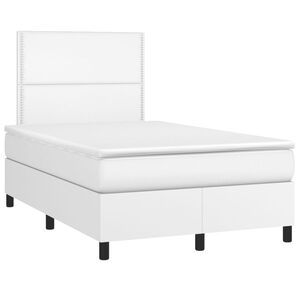 vidaXL Sommier &agrave; lattes de lit avec matelas blanc 120x190cm similicuir