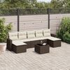 vidaXL Salon de jardin 8 pcs avec coussins marron r&eacute;sine tress&eacute;e