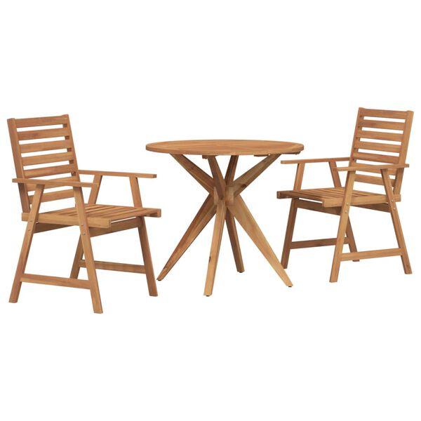 vidaXL Ensemble &agrave; manger de jardin 3 pcs Bois d'acacia solide