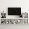 vidaXL Ensemble de meubles TV 3 pcs Blanc brillant Bois d'ing&eacute;nierie