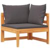vidaXL Canap&eacute; d'angle avec coussins gris fonc&eacute; Bois d'acacia solide