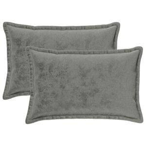 vidaXL Coussin de jet&eacute; 2 pc HOUTEN Gris fonc&eacute; 30 x 50 cm Flanelle
