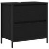 vidaXL Meuble de salle de bain lavabo tiroirs ch&ecirc;ne noir 60x34,5x60 cm