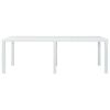 vidaXL Table de jardin Blanc 220x90x72 cm Plastique Aspect de rotin