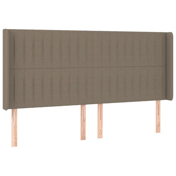 vidaXL T&ecirc;te de lit avec oreilles Taupe 203x16x118/128 cm Tissu