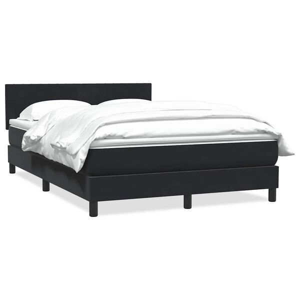 vidaXL Sommier &agrave; lattes de lit avec matelas noir 160x220 cm velours