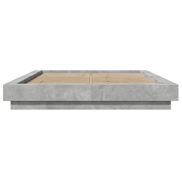 vidaXL Cadre de lit sans matelas gris b&eacute;ton 120x190 cm