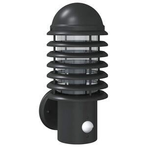 vidaXL Applique murale d'ext&eacute;rieur avec capteur noir acier inoxydable
