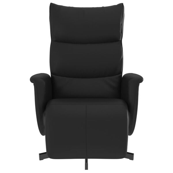 vidaXL Fauteuil inclinable avec repose-pieds noir similicuir