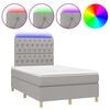 vidaXL Sommier &agrave; lattes de lit matelas et LED Gris clair 120x200 cm
