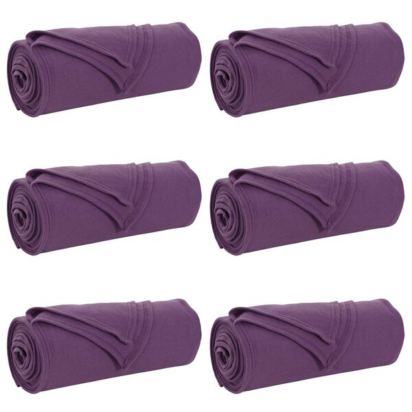 vidaXL Couvertures &agrave; jeter 6 pcs Violet 270 x 240 cm Toison