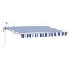 vidaXL Auvent r&eacute;tractable &eacute;lectrique Bleu et Blanc 3 x 2,5 m