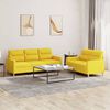 vidaXL Ensemble de canap&eacute;s 2 pcs avec coussins Jaune clair Tissu