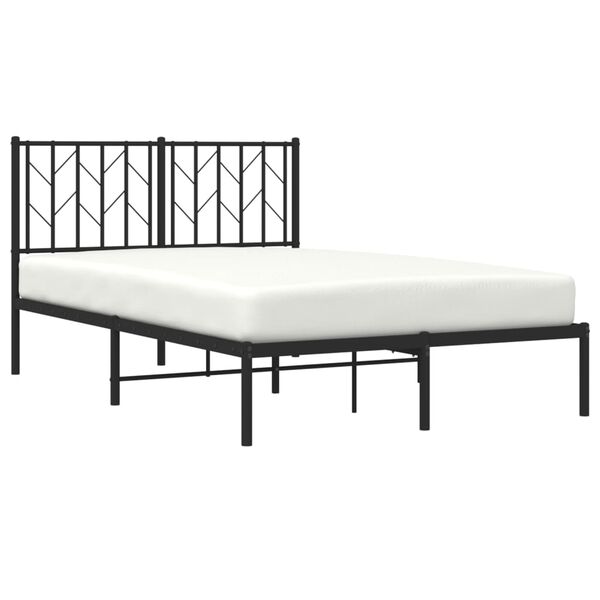 vidaXL Cadre de lit métal sans matelas avec tête de lit noir 120x200cm