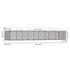 vidaXL Cage pour chien avec toit et porte gris 10x2x2m acier galvanisé