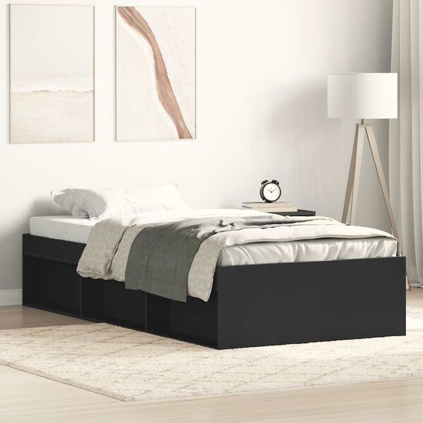 vidaXL Cadre de lit sans matelas noir 90x200 cm
