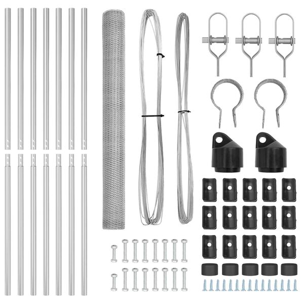 vidaXL Poteau de cl&ocirc;ture. Argent&eacute; 10 x 1,5 m (maille de 25 mm) Acier