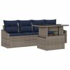 vidaXL Ensemble de canap&eacute; de jardin 5 pc Gris polyrotin