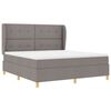 vidaXL Lit &agrave; ressorts avec matelas gris fonc&eacute; 90x190 cm Taupe tissu