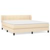 vidaXL Sommier &agrave; lattes de lit avec matelas Cr&egrave;me 160x200 cm Tissu
