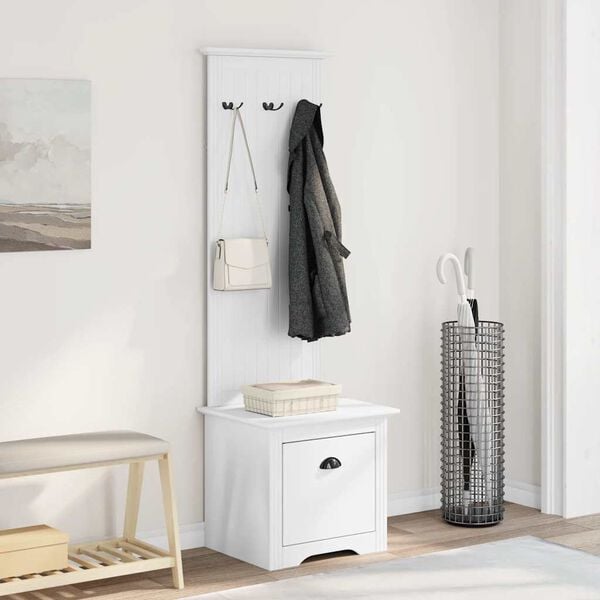 vidaXL Armoire de couloir avec crochets BODO blanc 50x40x157 cm
