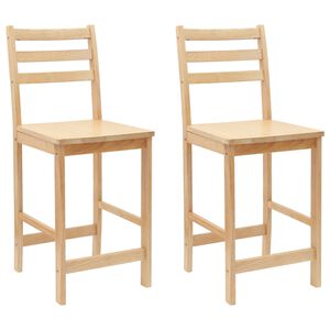vidaXL Chaises de salle &agrave; manger 2 pcs Naturel 40 x 47,5 x 99,5 cm