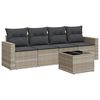 vidaXL Salon de jardin 5 pcs avec coussins gris clair r&eacute;sine tress&eacute;e