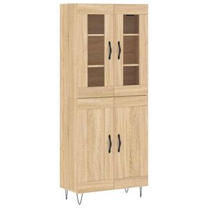 vidaXL Buffet haut Ch&ecirc;ne sonoma 69,5x34x180 cm Bois d'ing&eacute;nierie