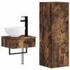 vidaXL Ensemble de mobilier de salle de bain 2 pc Ch&ecirc;ne fum&eacute;