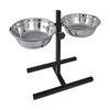 vidaXL Support r&eacute;glable avec 2 bols de 41 L pour chien