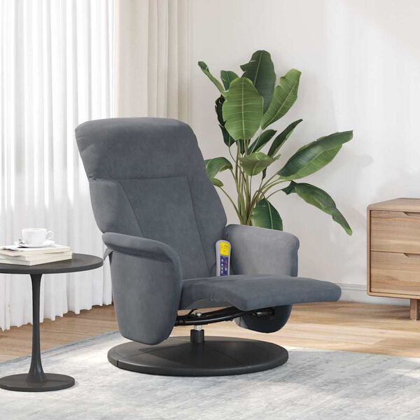 vidaXL Fauteuil de massage inclinable Gris fonc&eacute; 91 x 71 x 105 cm
