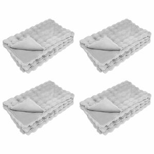 vidaXL Couverture antid&eacute;rapante en fausse de lapin Olite 4 pc Gris