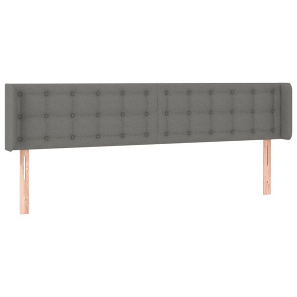 vidaXL T&ecirc;te de lit &agrave; LED Gris fonc&eacute; 163x16x78/88 cm Tissu