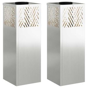 vidaXL Lumi&egrave;re de chemin LED solaire 2 pc Blanc chaud 18 x 18 x 50 cm