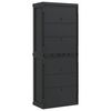 vidaXL Armoire de rangement d'extérieur gris et noir 65x37x165 cm PP