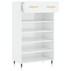 vidaXL Armoire &agrave; chaussure Blanc brillant 60x35x105 cm Bois ing&eacute;nierie