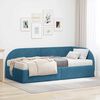 vidaXL Cadre de lit d'angle avec matelas 2 pcs Bleu Velours