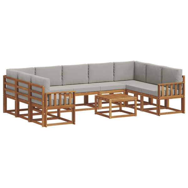 vidaXL Ensemble de canap&eacute;s d'ext&eacute;rieur 10 pcs Gris Naturel et Clair