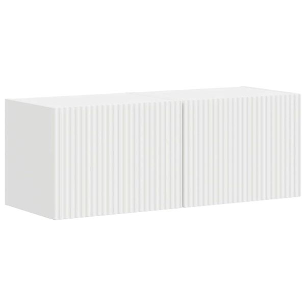 vidaXL Meuble TV mural 2 pcs Blanc 60 x 31 x 29.5 cm Bois d'ing&eacute;nierie