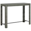 vidaXL Table de bar de jardin Gris 140,5x60,5x110,5 cm R&eacute;sine tress&eacute;e